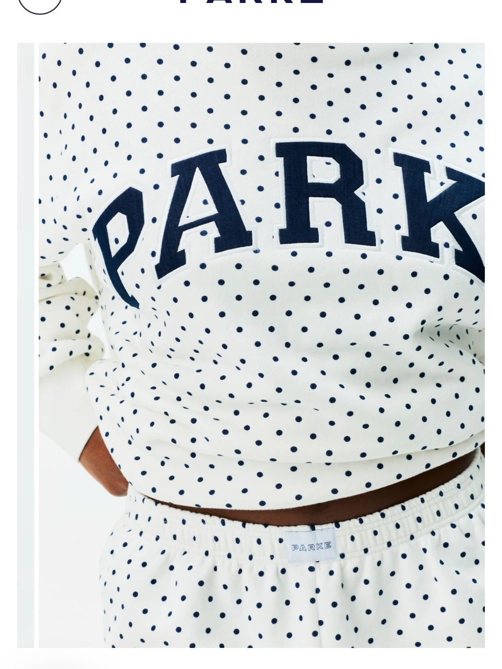 Ready to ship!!! PARKE White Polka Dot Crewneck Sweatshirt S/M - Picture 4 of 5